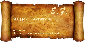 Sulyok Fernanda névjegykártya